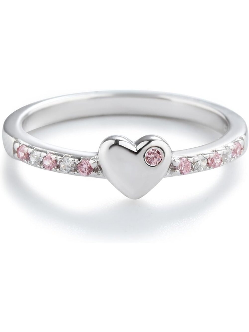 Charming Puff Heart Ring in 925 Sterling Silver & 14K Gold-Plated Finish